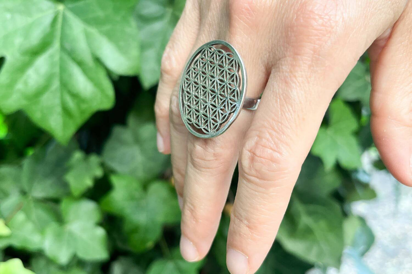 Anillo Flor de la vida - plata 950